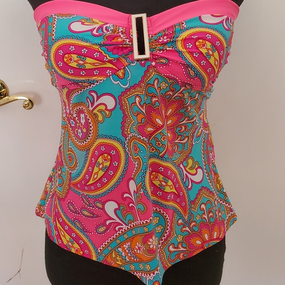 Super cute tankini 2 PC Paisley  Boho Print Bathing Suit - Picture 5 of 13